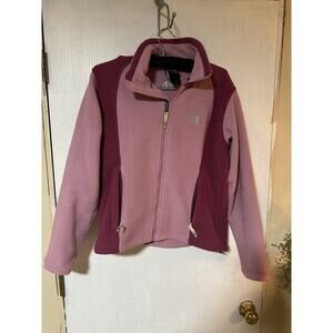 North Face Women's Fleece Zip Up Front Jacket Size S Small Burgundy Pink